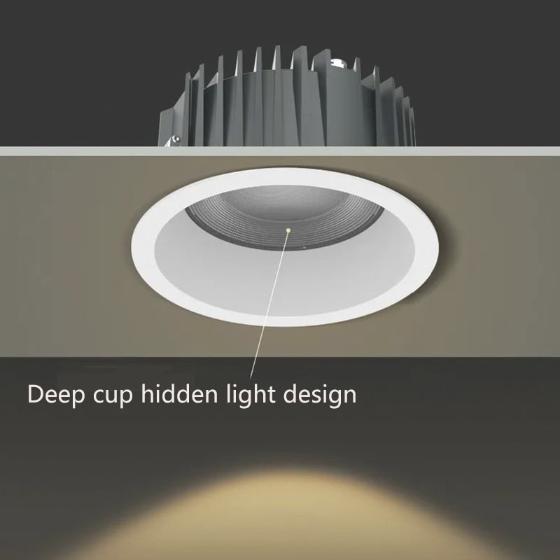 Diseño de copa profunda con luz LED empotrada