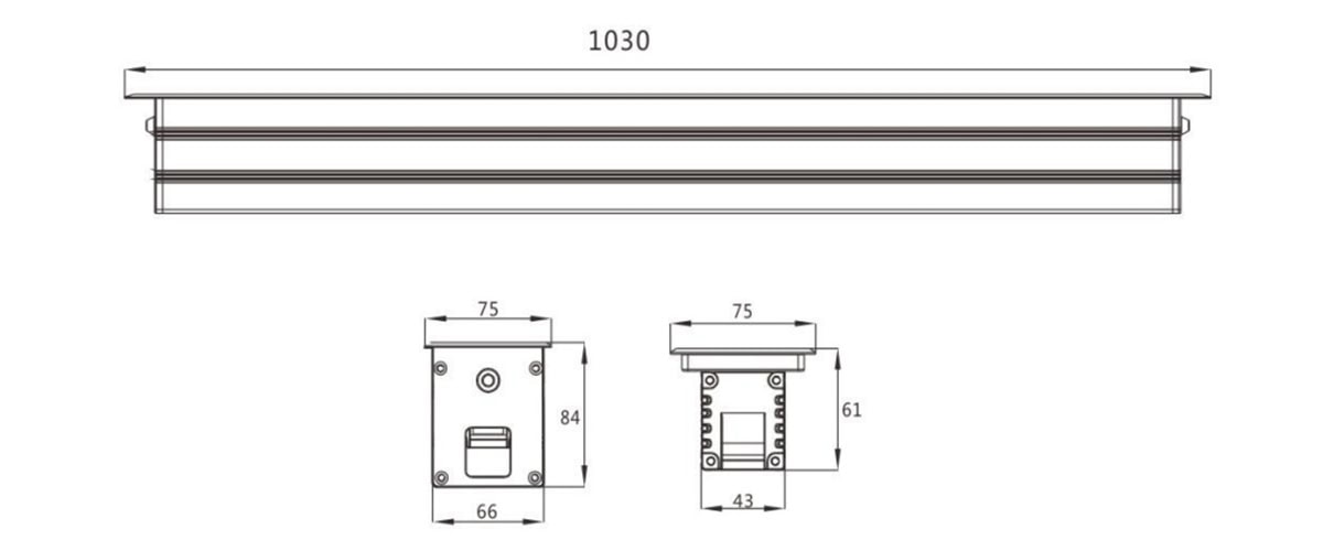 size of linear underground light