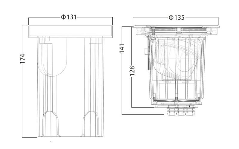 12W size of adjustable inground light