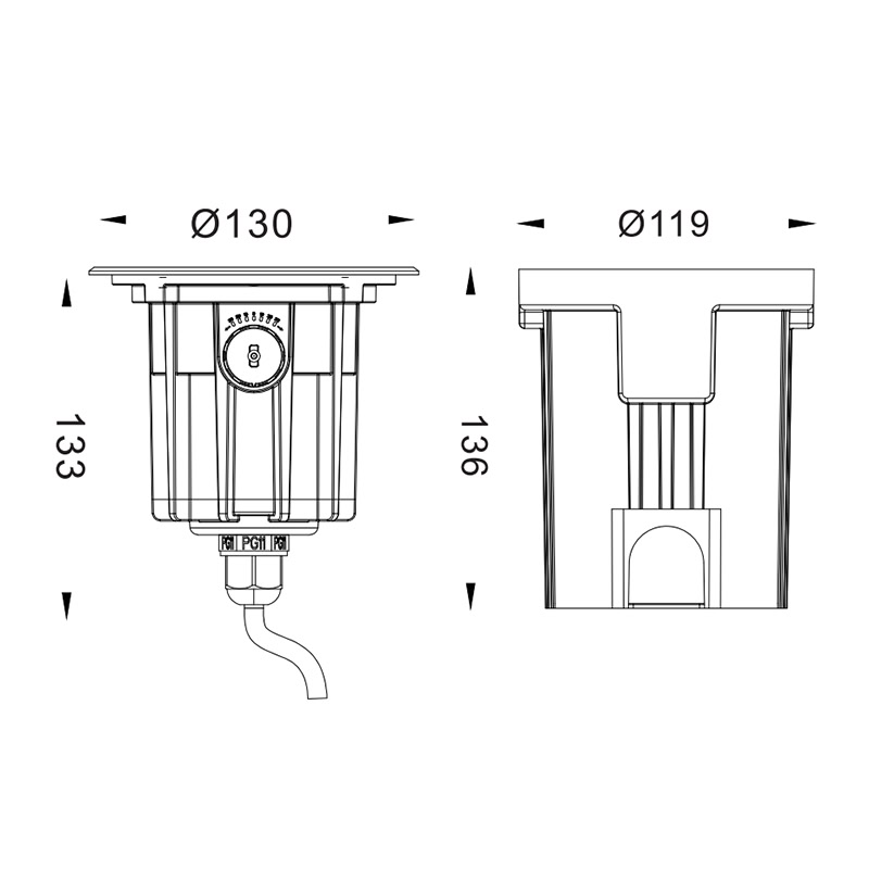 130 COB reflector inground