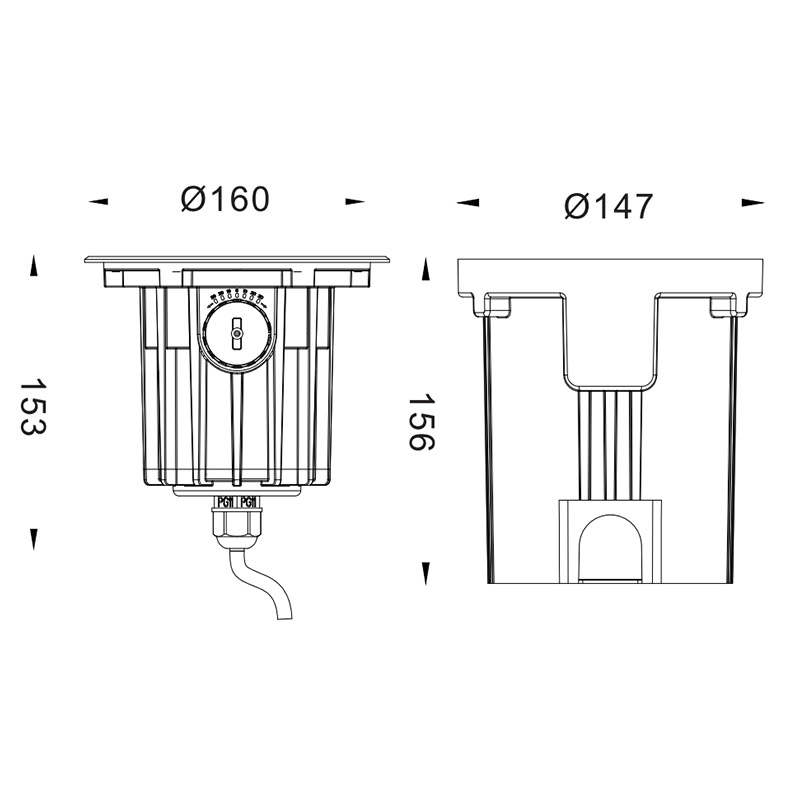 160 COB reflector inground