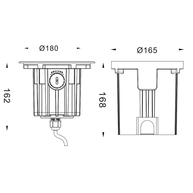 180 COB reflector inground