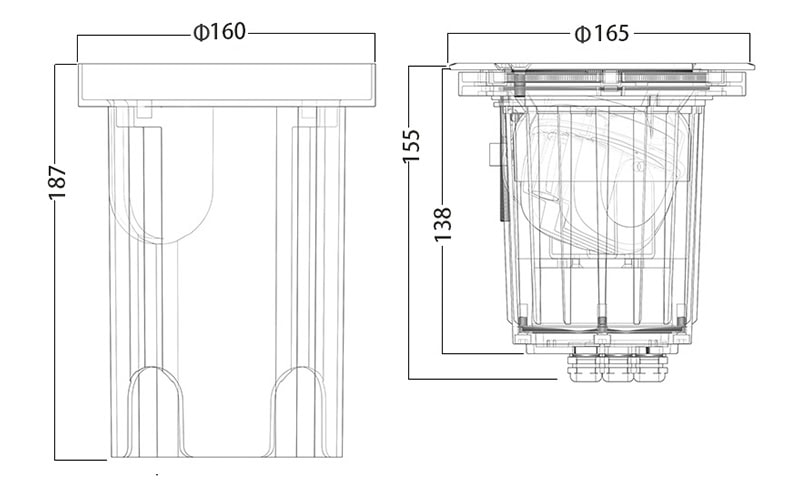 18W size of adjustable inground light