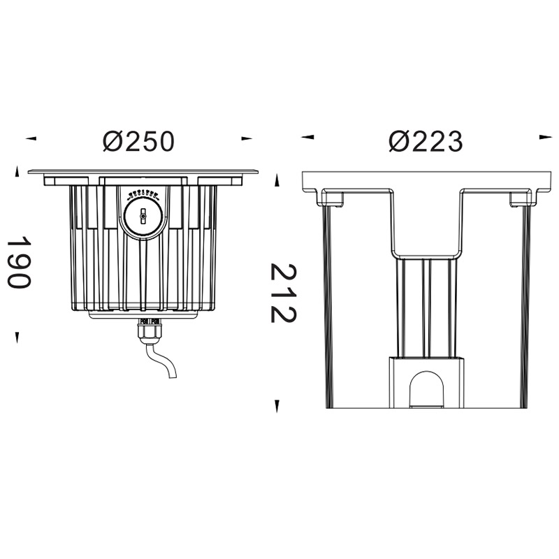 250 COB reflector inground