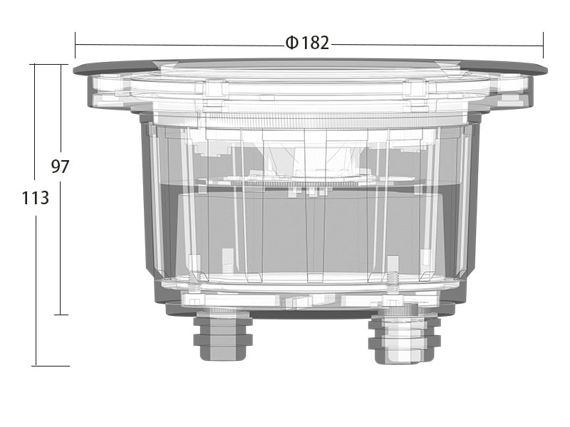 luminaire asymétrique enterré 182mm