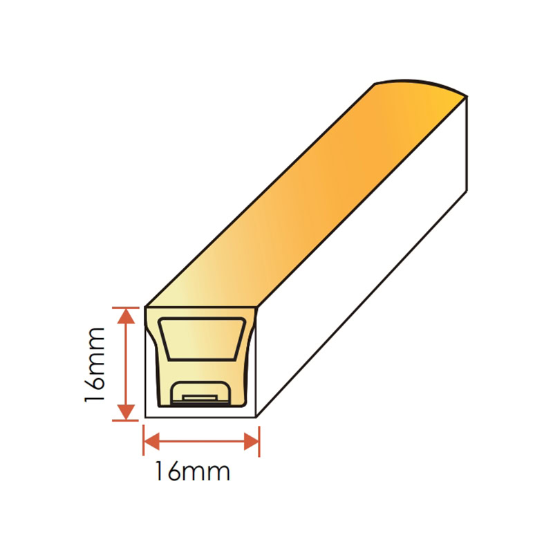 Luz de neon flexível IP67 16x16