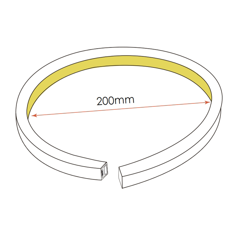 neon white light 16x16 beniding diameter