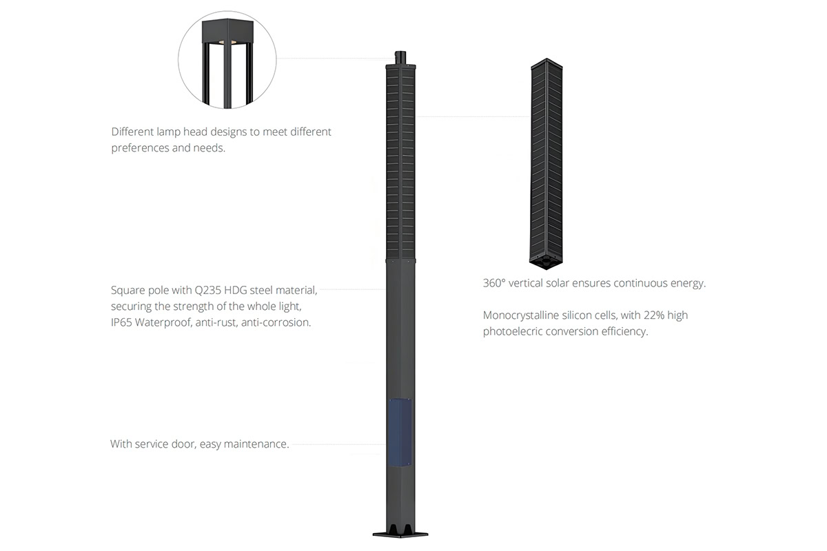 Solar led Garden Street Light feature