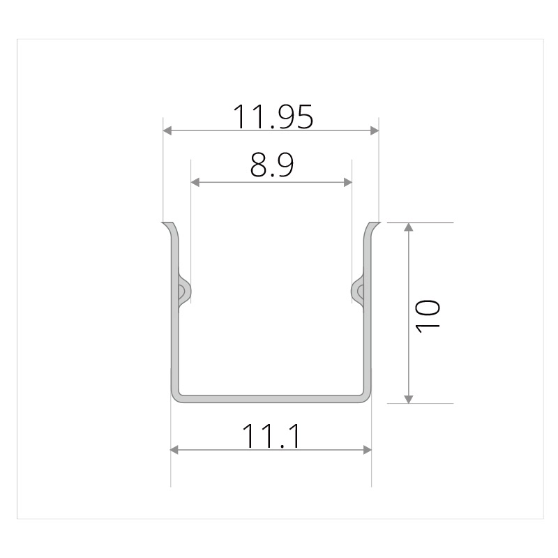 Neon Flexible Strip Light Side Bend - S1010 10 Curved card slot of neon flexible strip light