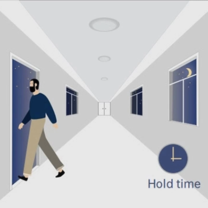 The sensor turns OFF light automaticallyafter the holdtime