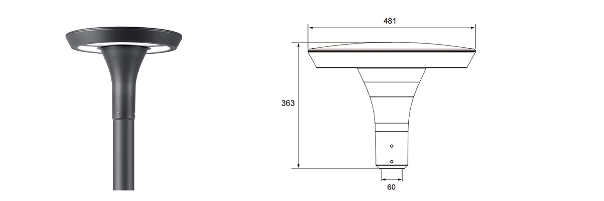 led post top light size A model
