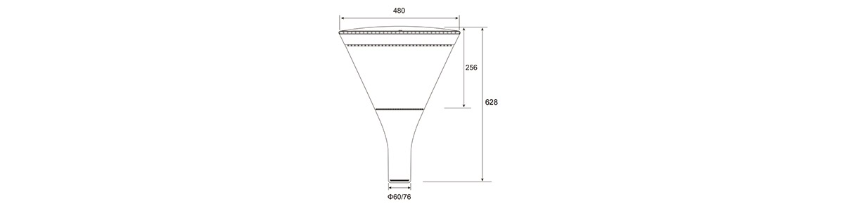 size of solar lamp post top