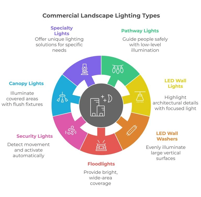 types of commercial landscape lighting