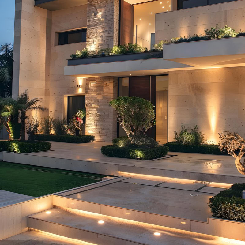 Entrance area of Courtyard Lighting Ideas
