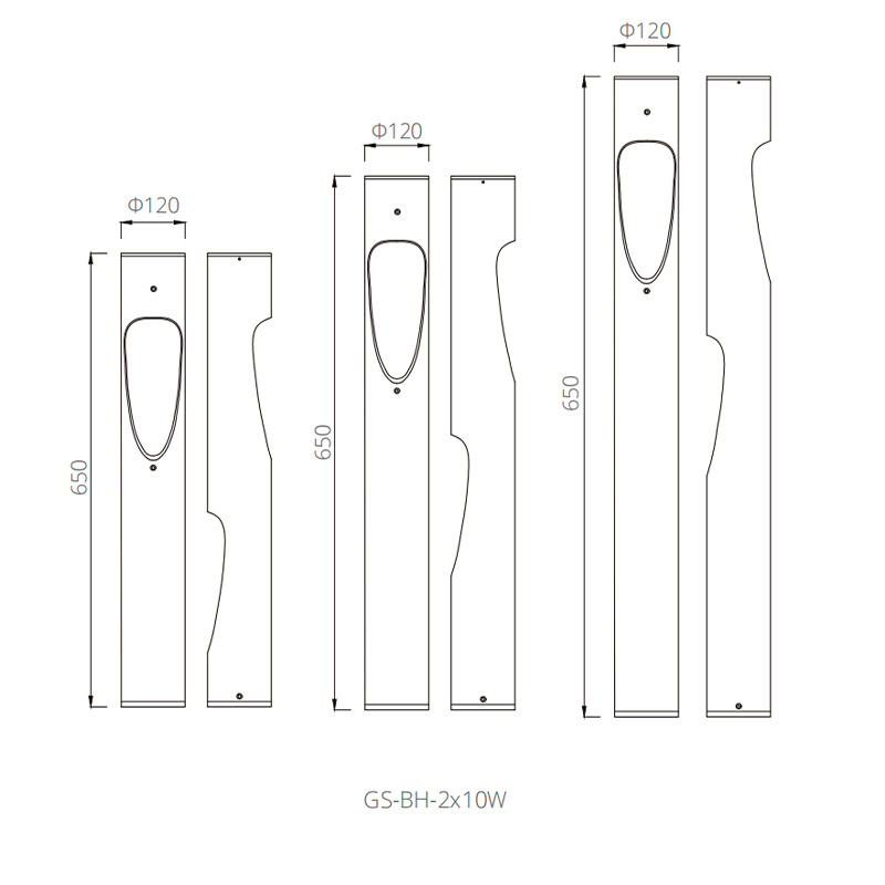 led bollard lamps size gs light