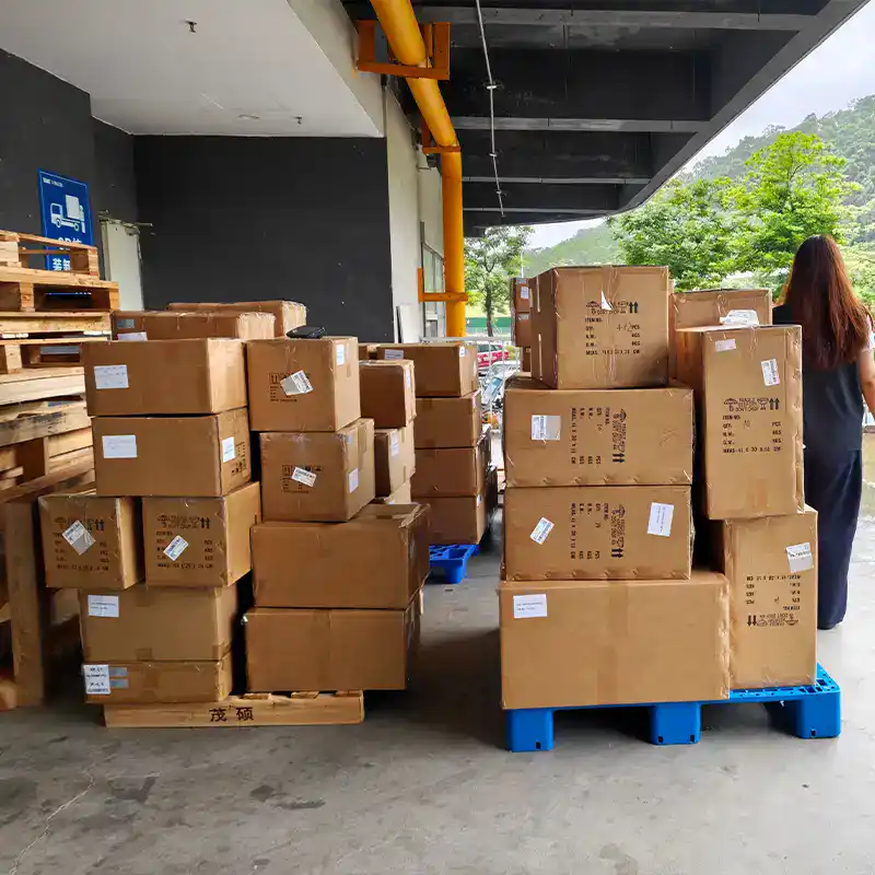 Architectural lighting products in warehouse before delivery