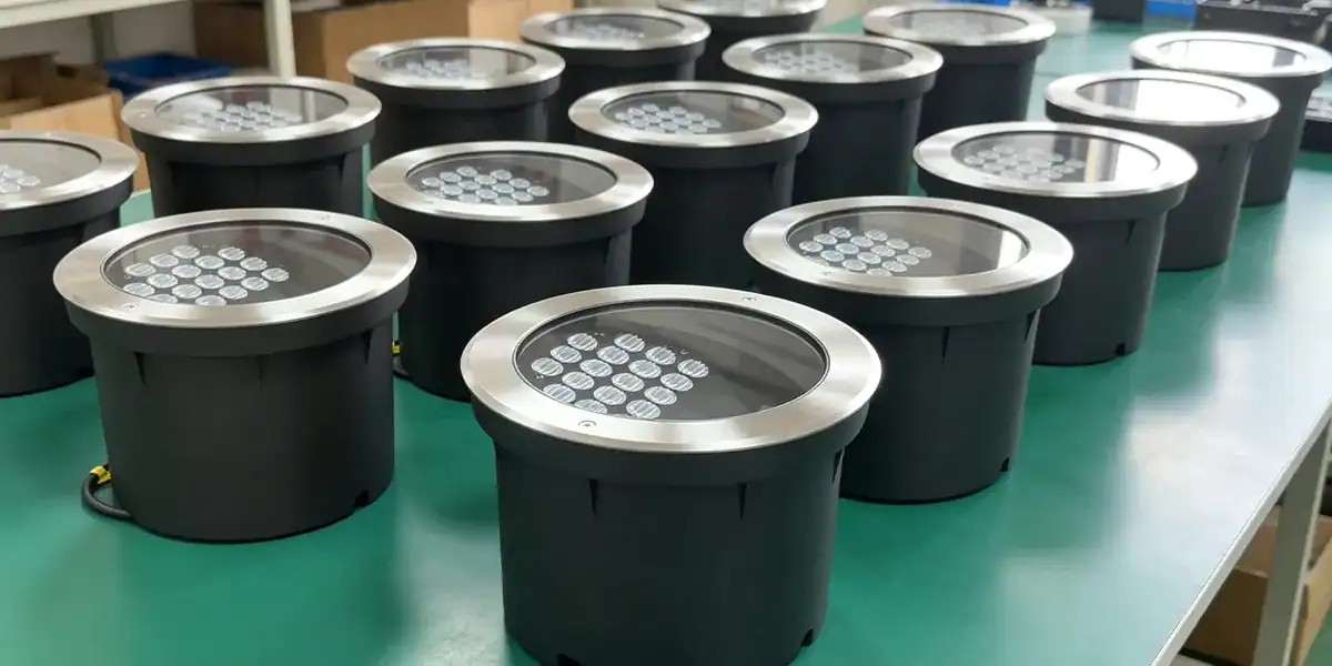 LED Inground Lights Products in the workshop gslighting
