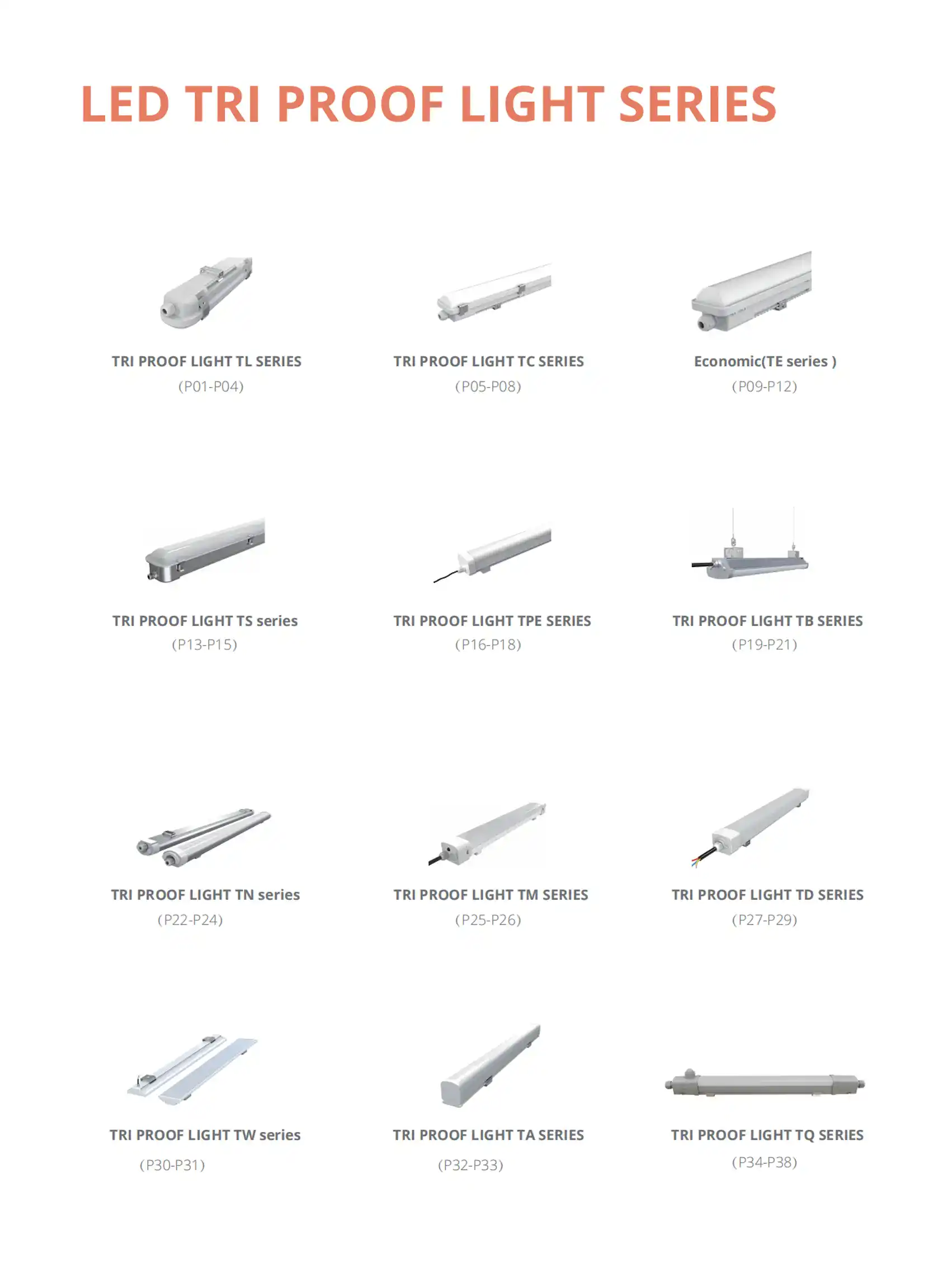 LED Tri Proof Lights Batten Series Brochure cover